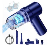 HIYAA Handheld Vacuum, 7000Pa Powerful Car Vacuum Cleaner Cordless, Portable Rechargeable Handheld Vacuum with Blowing, Blow Nozzle Brush, 2 Filters, Blue