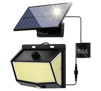 HIYAA Solar Lights Outdoor, Solar Security Lights Motion Sensor 468 LED, 3 Modes 270° Solar Powered Flood Lights IP65 Waterproof PIR Solar Wall Garden Door Yard Shed Hut, Black (Solar Light 468led)