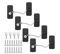 HIYAA Window Locks for UPVC Windows, 4 Packs Window Safety Locks No Drilling Window Restrictor for UPVC, Window Locks Child Safety with Key, Pet Child Locks Refrigerator Lock for Childproof