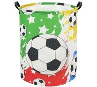 HIYAGON Kids Laundry Basket Baby Hamper for Nursery Girl Kids Hamper Cute Kids Storage Toy Bin Organizer Soccer Room Decor for Home(Colorful Soccer)