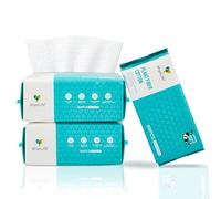 HiyaLife Face Wipes for Adults & Babies Disposable Face Towel Cloths, Biodegradable, Thick, Plant-Based & Absorbent Wipes for Sensitive Skin Travel-Friendly Dry Wipes for Makeup Removal & Skin Care