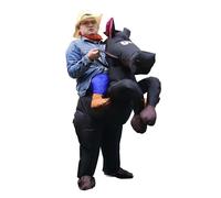 HIYAPATY Inflatable Black Horse Costume Cowboy Rider Adult Size Halloween Party Outfit