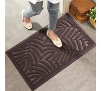 HIYARD Front Door Mat, Absorbent Resist Dirt Welcome Door Mat Indoor Outdoor, Waterproof Doormat, Sturdy Non Slip Backing, Fade Resistant, Low Profile Entry Mat for Entryway, 29×17, Coffee