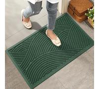 HIYARD Sturdy Front Door Mat, Absorbent Muddy Dirt Resist Welcome Door Mats Outdoor Indoor, Stain and Fade Resistant, Non-Slip Backing Entry Mat Low Profile Doormat for Entryway, 29×17, Green