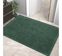 HIYARD Sturdy Front Door Mat, Absorbent Muddy Dirt Resist Welcome Door Mats Outdoor Indoor, Stain and Fade Resistant, Non-Slip Rubber Backing Low Profile Doormat for Entryway, 36×24, Green