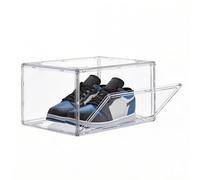 HIYOHIYO Acrylic Clear Shoe Boxes Stackable Sneaker Boxes Special for High-end Sports Shoes 360° Fully Transparent Display Box with Magnetic Door Suitable for Ankle Boots High Heels Size 14 (1-Pack)