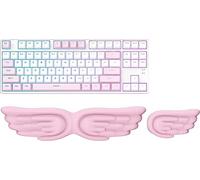 Hiyong Angel Wing Cloud Keyboard Wrist Rest, Soft Leather Ergonomic Memory Foam Wrist Support for Keyboard and Mouse, Anti-Slip Computer Palm Rest for PC Gaming/Office/Computer/Laptop