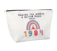 Hiyouer Makeup Bag, 41 Birthday Gifts for Women Travel Cosmetic Bag Make up Bag for Women Ideals Presents for Female 41th Birthday(1984)