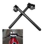 HIYOYO Motorcycle Clip On 7/8" Handlebars 37mm Fork Tube CNC Black Handle Bar Universal For Most Cafe Racer Street Sport Bike