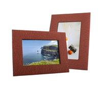 HIYQIN 1 Pack 4x6 Picture Frames, Stylish Vintage PU Leather Photo Frame for Tabletop Display, 4x6 Picture Holder for Home Decor Display Frame - Retro Brown (1 Pack)