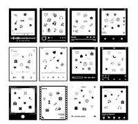HIYQIN 12PCS Photo Border Stickers Compatible with Polaroid Now/Now+/Onestep2 Instant Camera Film, Pictures Decorative Stickers for i-Type/600/SX-70 Film - Social Series