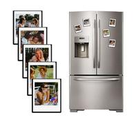 HIYQIN 25 Pack Magnetic Photo Frames for Instax Square Film, 3x3.5” Picture Frame Refrigerator Photo Display Fits for Fujifilm Instax Square SQ1/SQ20/SQ40/SQ10/SQ6/SP-3 - Black