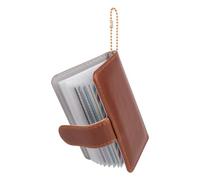 HIYQIN 28 Pockets Mini Photo Album Compatible with Fujifilm Instax 2x3 Films - Mini 12 70 7s 8 8+ 9 11 40 50s 90 99, Small Pocket Size Photo Album with Keychain - Brown