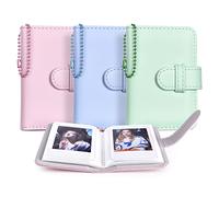 HIYQIN 3 IN 1 - Mini Photo Albums for Fujifilm Instax Mini Film 54x86mm, 2x3 Pocket Size Photo Album for Fujifilm Instax Mini 12 11 9 8 7s 8+ 99 40 90 EVO Liplay - Pink/Green/Blue