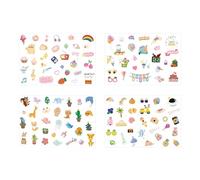 HIYQIN 4 Sheets DIY Stickers - Cute Cartoon Instax Photo Frame Stickers Compatible with Fujifilm Instax Mini 12/11/ 9/8/ 70/26/ 90 EVO Camera Film