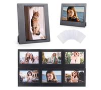 HIYQIN 8 Packs Tabletop Photo Frame for Instax Wide Film - Desk Stand Up Display Small Picture Frame for Fuji Instax WIDE EVO/400/300/210 Instant Camera Film, 4.25x3.38'' Photo Frame - Black