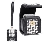 HIYQIN Adorable Storage Case Compatible with Fujifilm Instax Pal, Instax Pal Mini Case with Wrist Band - Plaid Black