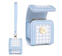 HIYQIN Adorable Storage Case Compatible with Fujifilm Instax Pal, Instax Pal Mini Case with Wrist Band - Plaid Blue