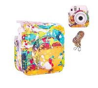 HIYQIN Amazing Color Case Compatible with Fuji Film Instax Mini 12 Instant Camera, Polaroid Camera Instax Mini 12 Bag Case with Shoudler Strap - Abstract Painting