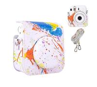 HIYQIN Amazing Color Case Compatible with Fujifilm Instax Mini 12 Instant Camera, Polaroid Camera Instax Mini 12 Aesthetic Case with Shoulder Strap- Inkjet