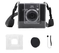 HIYQIN Clear Case with Lens Cap for Fujifilm Instax Wide Evo, for Fuji Instax Wide Evo Clear Cover, Accessories, Aluminum Black Lens Cap with Anti-Lost String