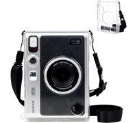 HIYQIN Clear Protective Case for Fujifilm Instax Mini EVO Instant Camera, Instax Mini EVO Clear Cover, Hard Carry Case with Adjustable Shoulder Strap