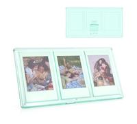 HIYQIN Collage Picture Frame with Three 2x3 Inch Openings - 3 IN 1 Mini Photo Frame - Desktop Clear Picture Frame Compatible with 2x3 Fujifilm/Polaroid Instax Film - Mint Green