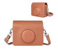 HIYQIN Fuji Mini EVO Case - Classic Leather Case Compatible with Fujifilm Instax Mini EVO - Instax EVO Protective Cover with Adjustable Shoulder Strap - Brown