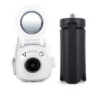 HIYQIN Fuji Mini Pal Protective Case with Selfie Mirror and Tripod, Clear Case and Black Tripod Compatible for Instax Mini Pal Instant Camera - Fuji Pal Camera Accessories