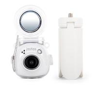 HIYQIN Fuji Mini Pal Protective Case with Selfie Mirror and Tripod, Clear Case and White Tripod Compatible for Instax Mini Pal Instant Camera - Fuji Pal Camera Accessories