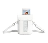 HIYQIN Mini Link 3 Printer Case, PU Leather Carry Case fits for Fujifilm Instax Mini Link 3 Smartphone Printer, Mini Link 3 Cover Case with Shoulder Strap - White