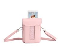 HIYQIN Mini Link 3 Printer Case, PU Leather Carry Case fits for Fujifilm Instax Mini Link 3 Smartphone Printer, Mini Link 3 Cover Case with Shoulder Strap - Pink