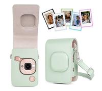 HIYQIN Mini LiPLAY Camera Case and Magnetic Photo Frames, Protective Case Compatible with Fujifilm Instax LiPLAY, for Instax Liplay Cover with Fridge Photo Frames - Matcha Green