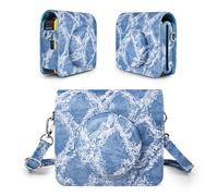 HIYQIN Mini Shot 3 Retro Case, Protective PU Leather Case for Kodak Mini Shot 3 Retro, Kodak C300R Camera Carry Case with Charging Interface - Denim Style