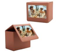 HIYQIN Photo Storage Box for Instax Wide/Polaroid Now+/I-Type/OneStep2 Instant Film, 3.5x4.25” Photo Holder fits for Fujifilm Instax Wide 400/300 Wide Picture Display - Brown
