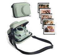 HIYQIN Protective Camera Case Compatible with Fujifilm Instax Wide 400, for Instax Wide 400/210/300, LOMO Hard EVA Bag Cover with Shoulder Strap, Pocket and Magnetic Frames - Green