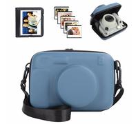 HIYQIN Protective Camera Case Compatible with Fujifilm Instax Wide 400, for Instax Wide 400/210/300, LOMO Hard EVA Case Bag with Photo Album and Magnetic Photo Sleeves - Blue