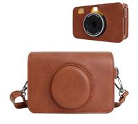 HIYQIN Protective Case for Kodak C210R/Mini Shot 2 Retro 2-in-1 Newer Camera, PU Leather Bag for Kodak Mini Shot 2 Retro/C210R - with an Adjustable Shoulder Strap - Brown