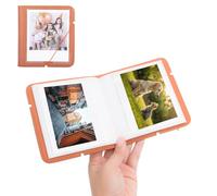 HIYQIN Stylish Small Photo Album for Instax Wide Instant Camera, 28 Pockets Retro Photo Album Fits for Fujifilm Instax Wide 400/300/200/Wide EVO/for Polaroid Now+/I-Type/OneStep2 - Brown