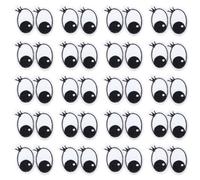 HiyyFloy 20pcs Black White Eye Iron on Patches Sew on Patches Delicate Embroidered Appliques for Clothes Decoration and Diy Craft Supplies