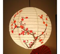 HiyyFloy 35cm Plum Blossom Round Paper Lantern Lamp Shade Chinese Oriental Style Light Restaurant Wedding Party Home Decor Gifts
