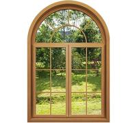 HiyyFloy 3d Fake Window Wall Sticker, Scenery View Window Decals, Removable Diy Romantic Green Plants Wall Stickers for Home Decoration