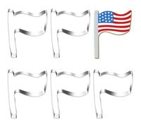 HiyyFloy 5 Pack Metal Cookie Cutter Set Flag Shape Fondant Cake Decorating Pastry Tool Biscuit Stamp Patisserie Baking Mold Mini Molds