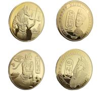HiyyFloy Ancient Egypt Tutankhamun Anu hallenge Coin - Pharaoh Dog Head God Coin, Egyptian Collectible for History Lovers & Motivational Gift