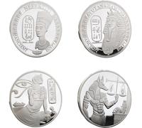HiyyFloy Ancient Egypt Tutankhamun Anu hallenge Coin - Pharaoh Dog Head God Coin, Egyptian Collectible for History Lovers & Motivational Gift