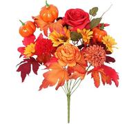 HiyyFloy Artificial Flower Decoration Maple Leaf Stem Pumpkin Branch Sunflower Berries Flower for Fall Thanksgiving Home Holiday Festival