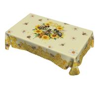 HiyyFloy Bee Tablecloth Happy Bee Day Tablecloths Rectangle Honey Bees Bumble Table Cover Bee Theme Party Tablecloth for Bee Baby Shower Bee Birthday Party Decorations