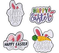 HiyyFloy Bunny Ears Brooches 4pcs Metal Easter Rabbit Pin Badges Cute Animal Lapel Badges Pins for Clothes Scarf Suit and Backpack