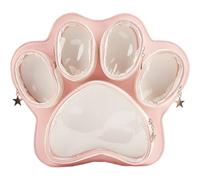 HiyyFloy Cat Paw Ita Bag, Cute Cat Paw Ita Backpack Bag, Large Capacity Pin Bags Display Itas Backpack with Clear Window, Uniques Cats Paws Pin Plush Display Bags