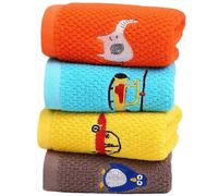 HiyyFloy Children's Towel 4pcs Kids Cotton Washcloth Towels Soft Absorbent Face Wash Cloth Multicolor Hand Towels for Bathroom